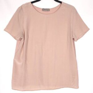 FALCONERI Women’s 100% SILK Top Short Sleeve BULGARIA MADE‎ Light Pink MEDIUM